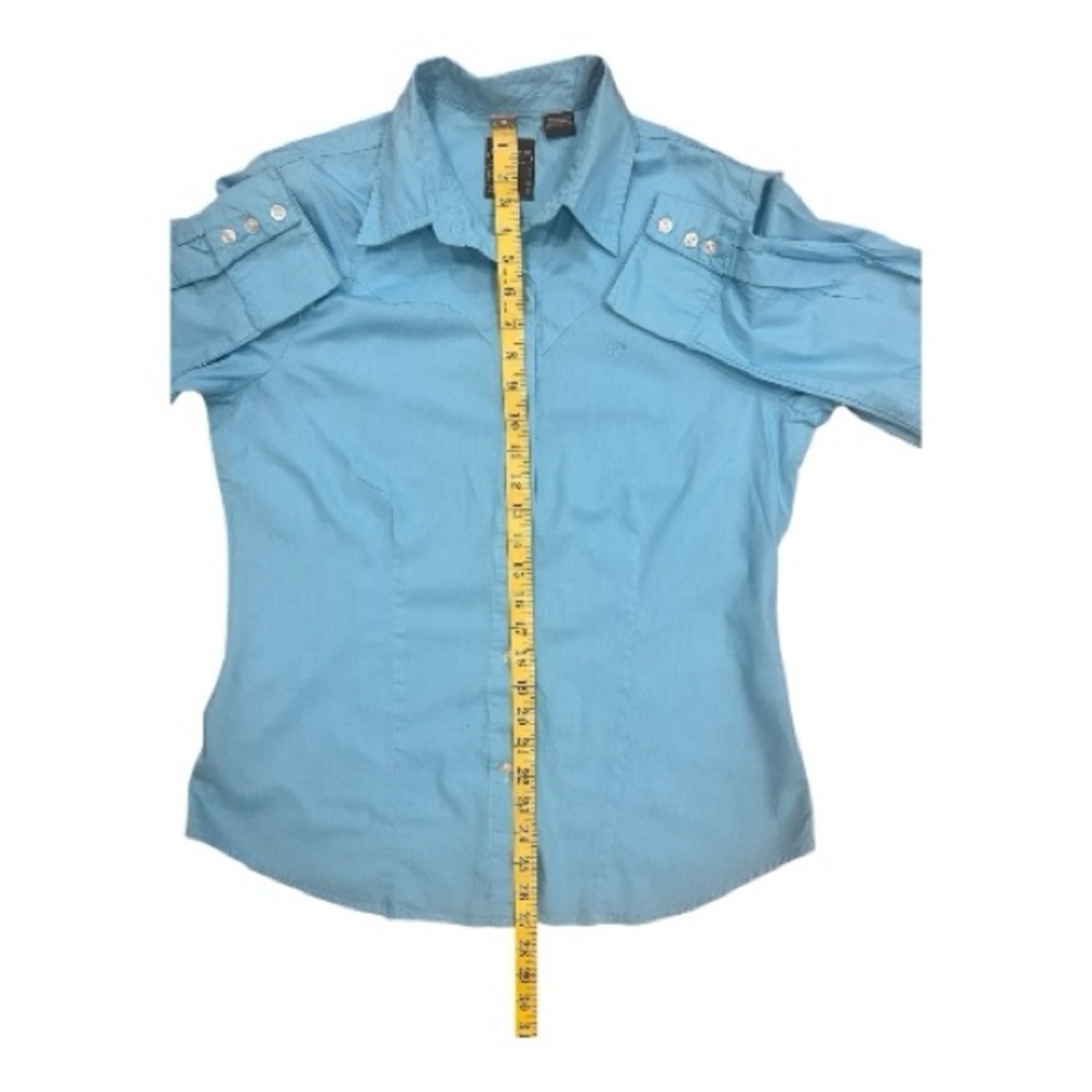Roper Wear the West Blue/Teal Button Down Size L Blouse Women NWOT - Picture 5 of 7